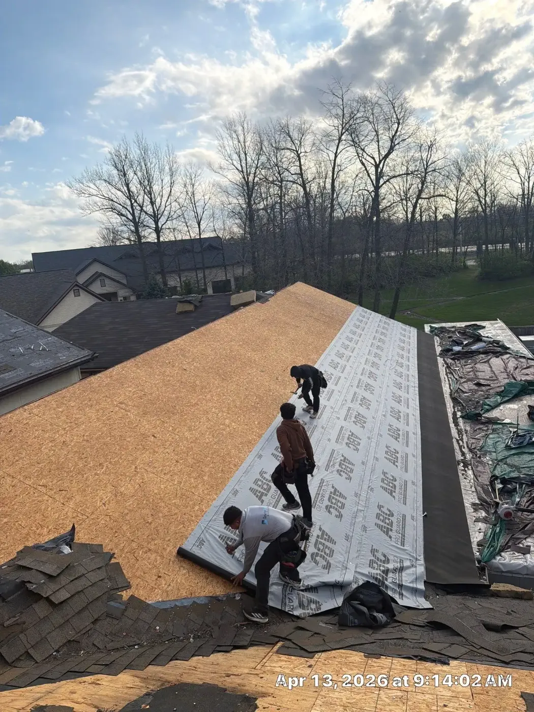Tarping and dry-in on a South Bend commercial roof