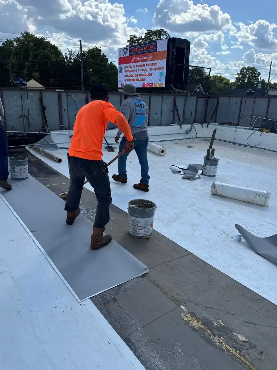Storm damage documentation on a South Bend commercial building